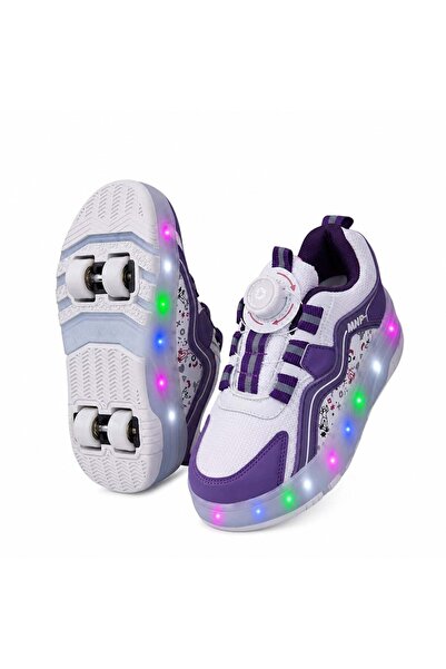 helinaria Işıklı Patenli Çocuk Ayakkabısı 4 Tekerlekli LED Sneaker Kız Erkek ...