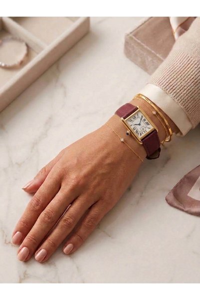 Mazzy Nova Rectangular Leather Women's Wristwatch
