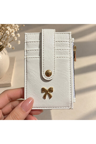 BAGS Bow-Tie Zippered Snap Fastener Card Holder Wallet with 3 Card Compartmen...