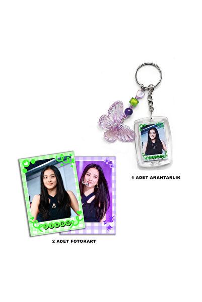 Genel Markalar Blackpink Jisoo Fotokart Anahtarlık Set 2 Adet kartla birlikte