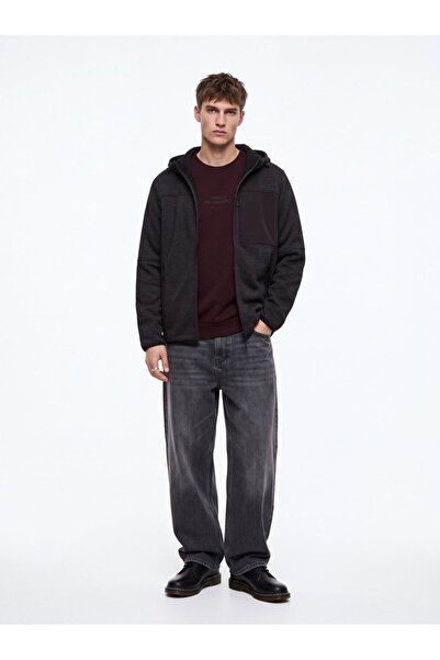 Ltb Regular Fit Letter Printed Crew Neck Brown Sweatshirt