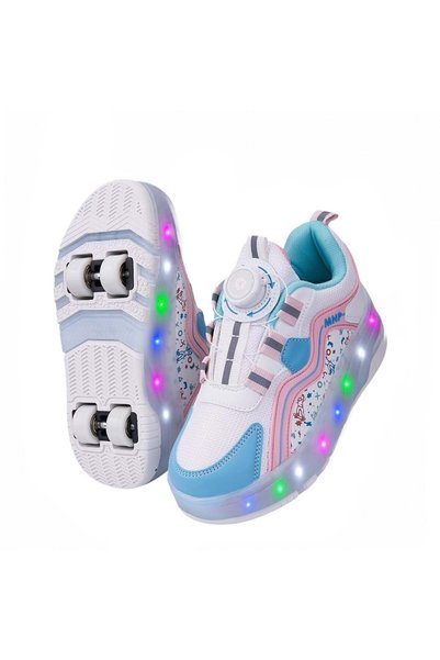 helinaria Işıklı Patenli Çocuk Ayakkabısı 4 Tekerlekli LED Sneaker Kız Erkek ...