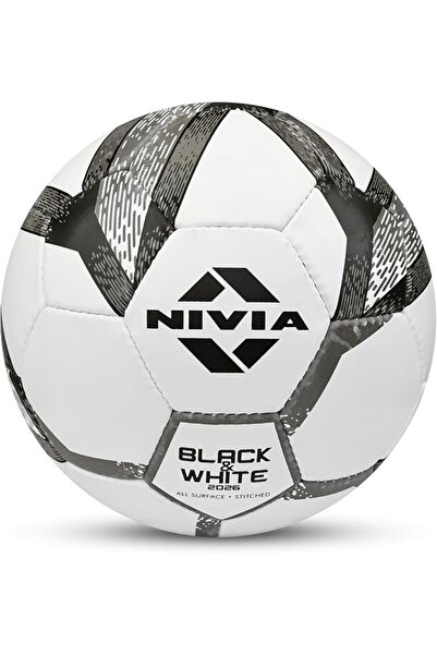 Nivia كرة قدم باللونين الأسود والأبيض - مقاس 5