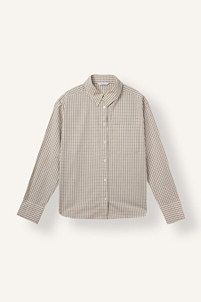 DeFacto Oversize Checked Poplin Long Sleeve Shirt I7956Ax26Au