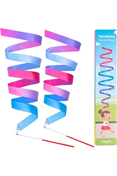 GENERAL Seacner Gymnastics Ribbon, 2 Pack Colorful Gymnastics Ribbon with Sti...