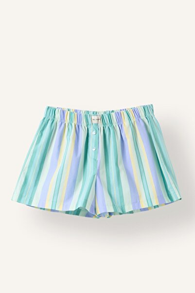 DeFacto Striped Regular Fit Poplin Shorts I3828Ax26Hs