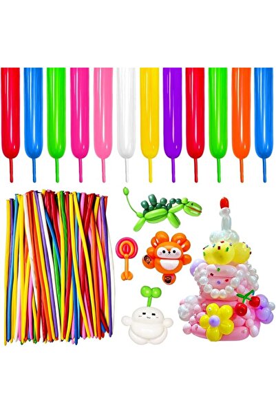 KASTWAVE 100 Pcs 260Q Long Balloons, Multicolor Thickening Skinny Latex Twist...