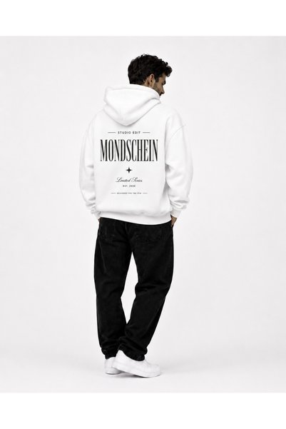 Mondschein Sevgili Kombini 2-Piece Unisex Oversize Back Printed 3 Thread Threaded Hooded Sweatshirt