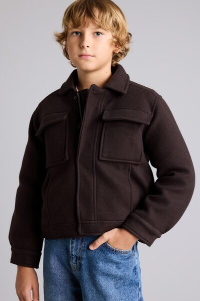 DeFacto Polo Collar Pocketed Coat for Boys H0439A826Au