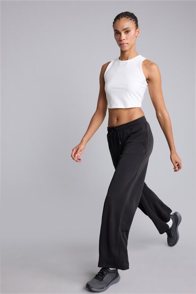 DeFacto Wide Leg Wide Leg Waist Tie Standard Length Modal Sports Sweatpants H...