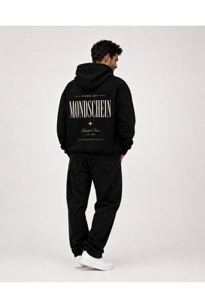Mondschein Sevgili Kombini 2-Piece Unisex Oversize Back Printed 3 Thread Threaded Hooded Sweatshirt