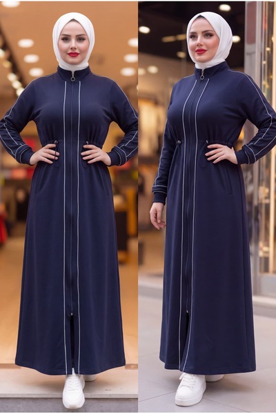 lamaro ملابس خارجية إسلامية بسحاب ⁠   أناقة رياضية: قبعة إسلامية مزينة بحزام ...