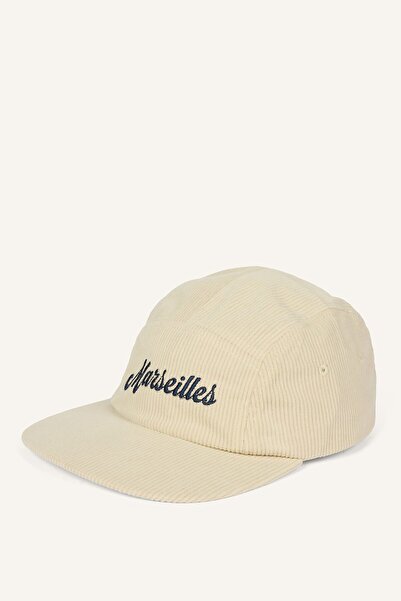 DeFacto Men's Text Embroidered Corduroy Cap Hat I0953Ax26Wn