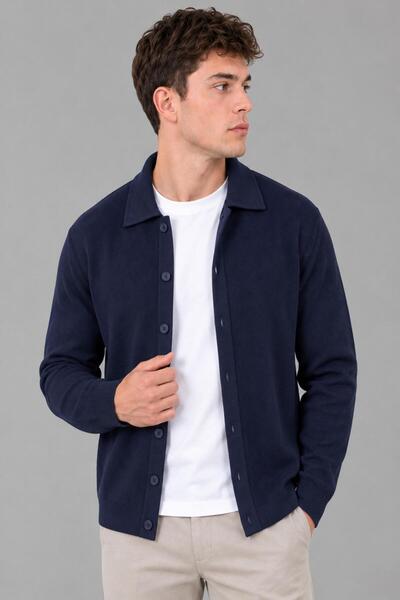 Stilkombin كارديجان محبوك بأزرار وياقة DP 1055_60400