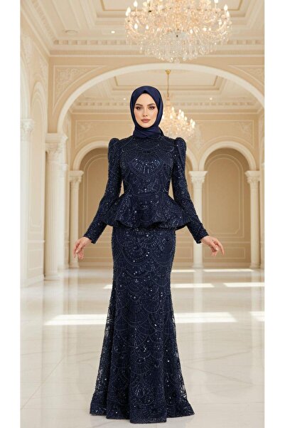 perfectmegastore New Elegans Bel Detaylı Abiye Elbise-2496