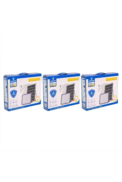 Jortan 3 Τεμάχια Αδιάβροχος Ηλιακός Προβολέας LED 1000W με Πάνελ