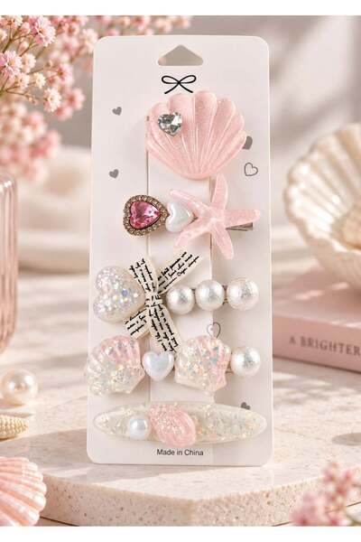 Halley Concept Sea Themed 5-Piece Clamp Buckle Set Pink