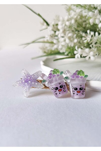 Halley Concept Glittery Starfish & Grape Drink Patterned Pen Buckle – 6X2.5 cm
