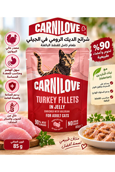 Carnilove Wet Food for Adult Cats Turkey Fillet and Guinea Pig Plant 85g