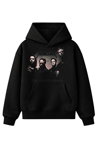 Fuddy Moda Hanorac cu glugă unisex Metallica The Four Horsemen, imprimat, cu ...