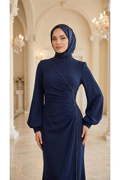perfectmegastore Çınar Özkan Taş İşlemeli Abiye Elbise-5253