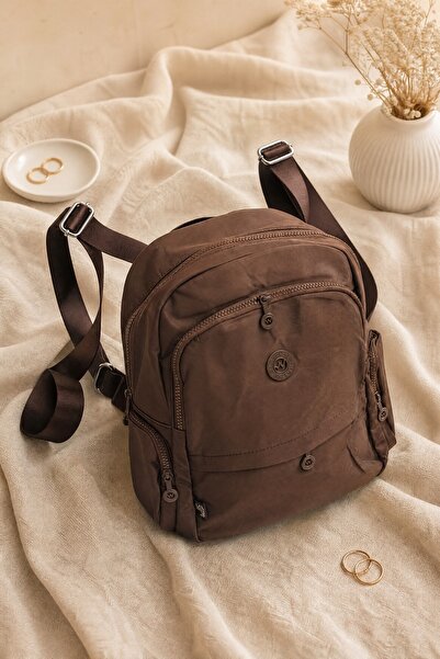 Modamorfo Multi-Compartment Water Repellent Daily Backpack -Brown