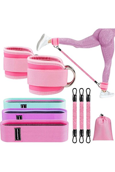 GENERAL Ankle Resistance Loop Exercise Bands for Home Fitness, Ankle Bands fo...