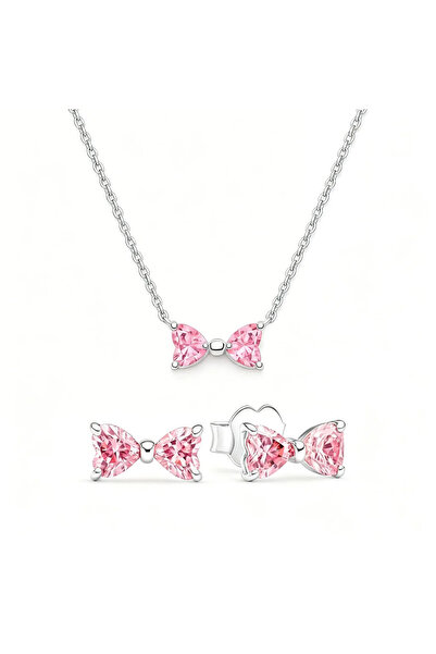 Belora Set bijuterii Cercei și Colier, Pink Bow