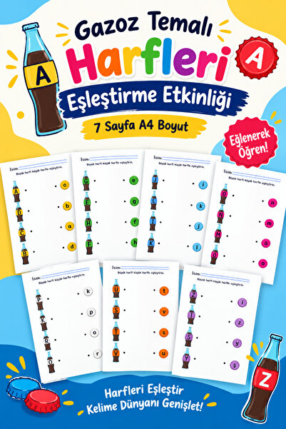 Organik Yolda ورقة عمل للأطفال بتصميم مشابه للأحرف ذات طابع مشابه، 7 صفحات مق...