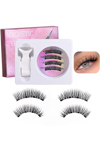 Yelajoy Natural Look Magnetic Eyelashes with Applicator, 2 Pair Reusable Magn...