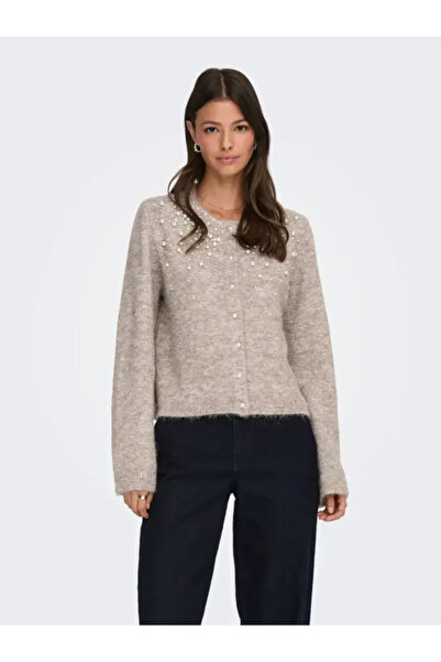 ONLY Onlmıggıe Ls O-Neck Pearl Cardı Knt Noos Women's Sweater 15375519