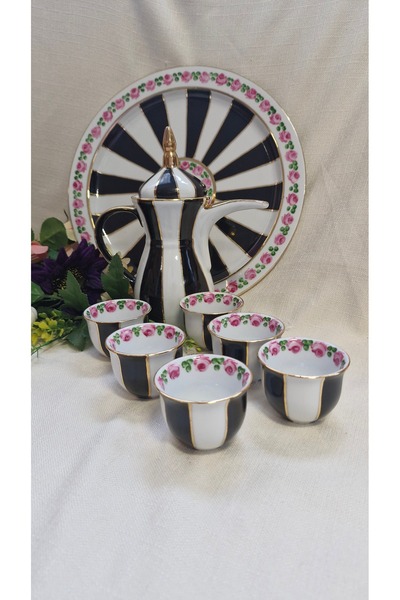 BY.RAYKA PORSELEN El Dekor Porcelain Hand-Painted Zemzem Set