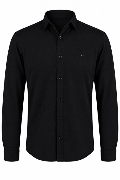 trender 1464 Long Sleeve Navy Blue Men's Shirt 27Kgt5000003