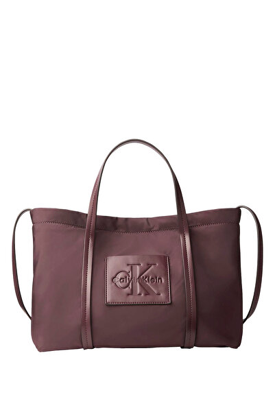 Calvin Klein Bordo Kadın Tote Çanta NYLON SMALL TOTE CROSSBODY