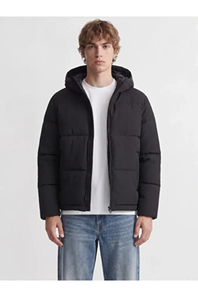 Jack & Jones Erkek Ayarlanabilir Bagcikli Kapüsonlu Puffer Ceket - Galaxy