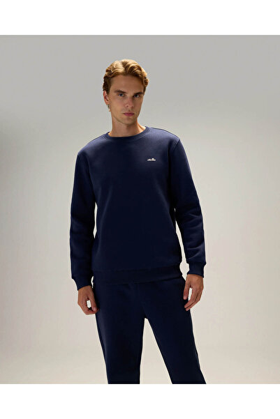 Ellesse Βαμβακερό ανδρικό φούτερ σε μπλε ναυτικό χρώμα 6WM3003