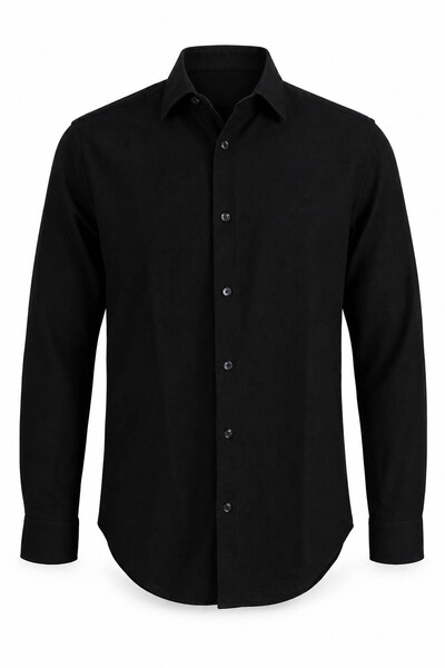 trender Linen Black Men's Shirt 27Kmt8000011