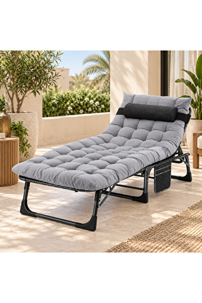 Gogoya Foldable Chaise Lounge Chair, 5-Position Adjustable Outdoor Recliner w...