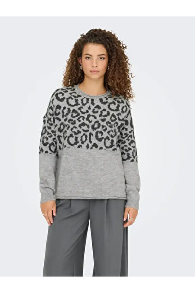 ONLY Onljade Anımal Ls O-Neck Knt Noos Women's Sweater 15294969