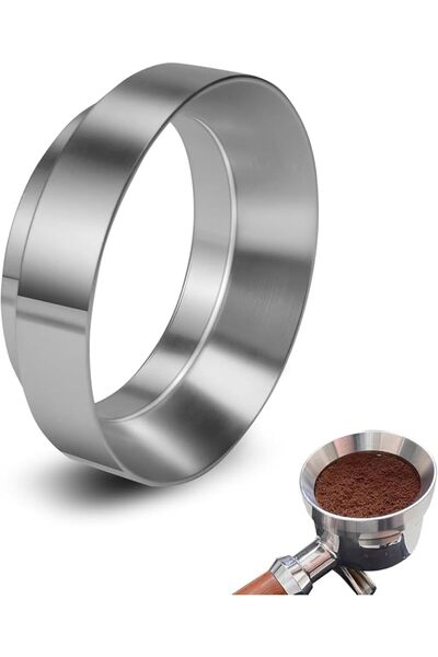 X SPRING Espresso Dosing Funnel, Silver Metal Dosing Funnel for Espresso, 51m...