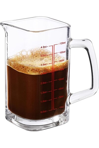 EXCEFORE Glass Measuring Cup with Handle and V-Shaped Spout, 4 OZ Thick Botto...