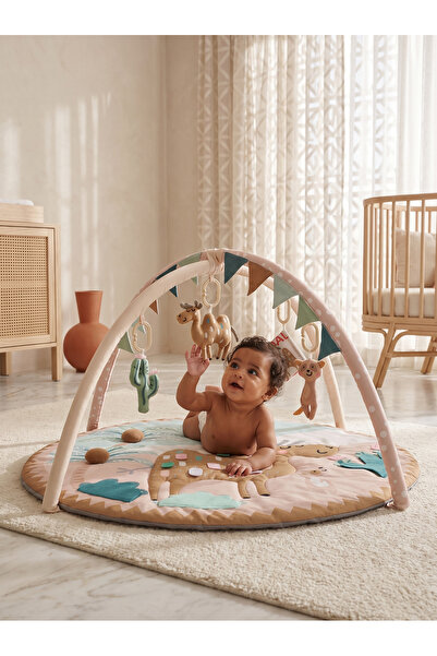 Jubilin Baby Play Mat Activity Gym Camel Theme Crawling Mat Sensory Toys Hang...