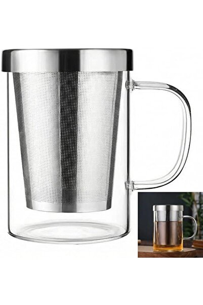 ToolHouse 16.9 Oz Glass Tea Mug Cup Tea Glasses with Removable Stainless Stee...