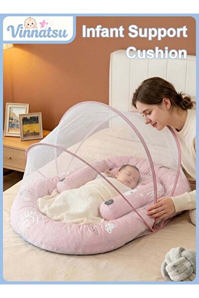 Vinnatsu Baby Bed with Mosquito Net, Infant Support Cushion , 0-24 Months New...
