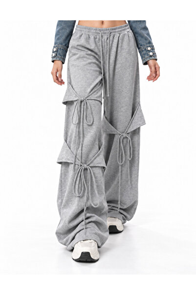 DEEFWEAR Y2k Πλεκτό Παντελόνι/Φόρμα Unisex με Λεπτομέρεια Κορδέλας