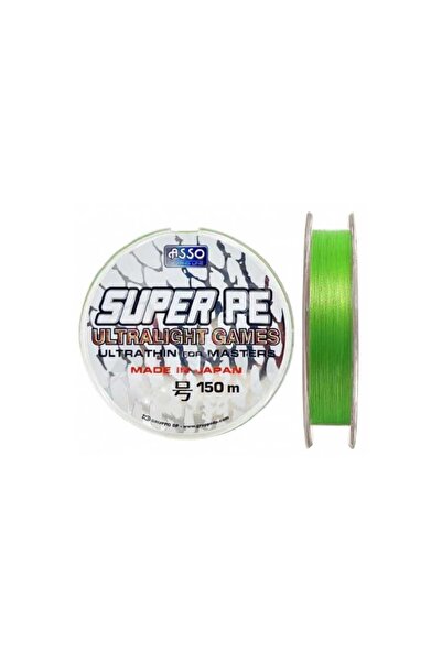 ASSO 4X Ultralight Games Fishing Line Fluo Green 0.3Pe-2.1Kg-0.090Mm-150M