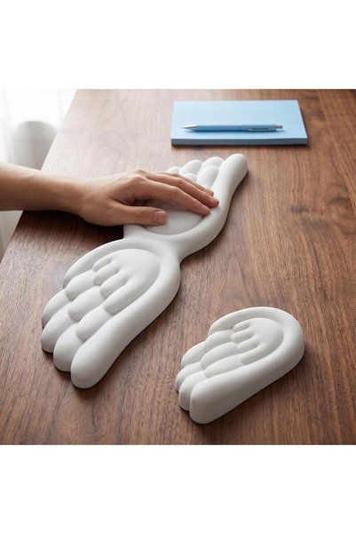 CozyNook Angel Wing Design Memory Foam Wrist Rest Set for Wrist Support, 2 Pieces
