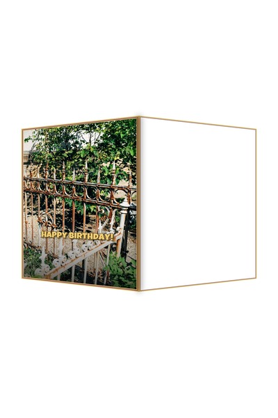 OEM Felicitare Aniversare Gard din Fier Forjat Patinat, Design Unic, 13.3x19....