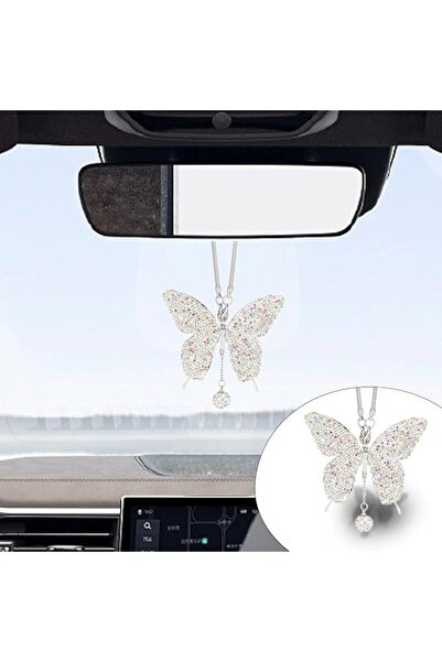GENERAL Bling Butterfly Diamond Car Hanging Accessories, Crystal Car Rear Vie...