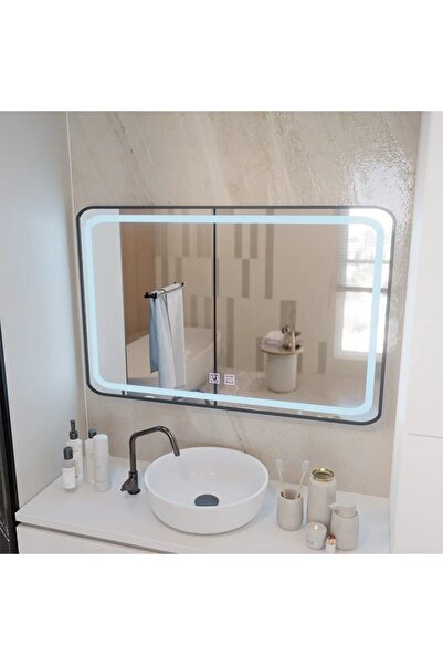 Flippy Oglinda LED Rectangulara 100x65cm EDGE Touch Sistem Dezaburire, Rama N...